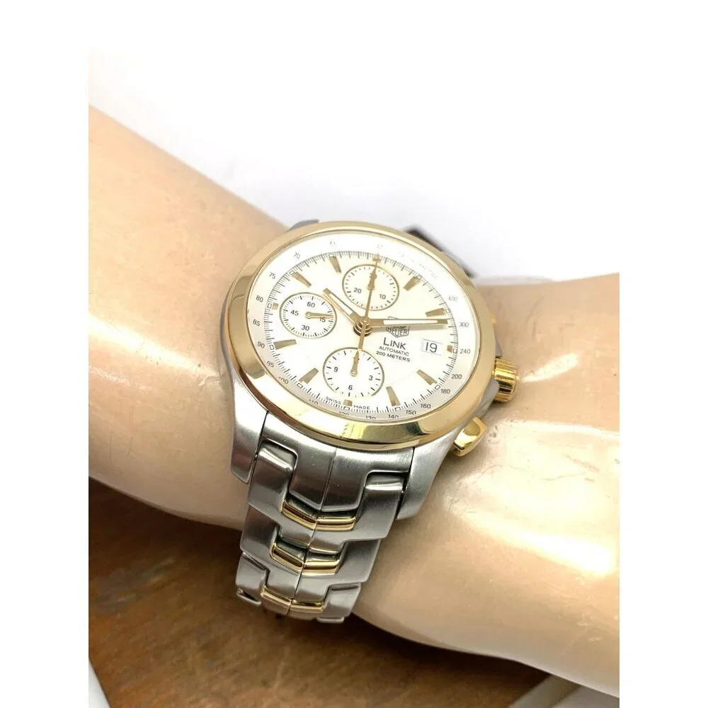 Tag Heuer Men's Watch CJF2150 Swiss Automatic Chronograph 18k Yellow Gold Steel
